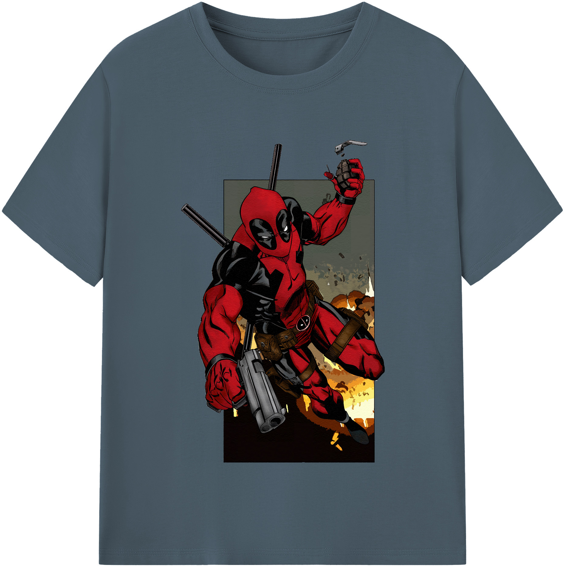 （画像用） Deadpool デッドプール 綿100％半袖Tシャツ（フロントプリント）